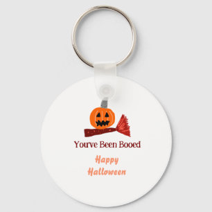 Llavero Te han abucheado feliz Halloween escoba de calabaz