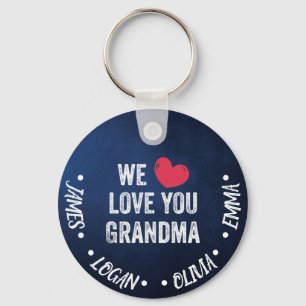 Llavero Te queremos abuela, nombres personalizados