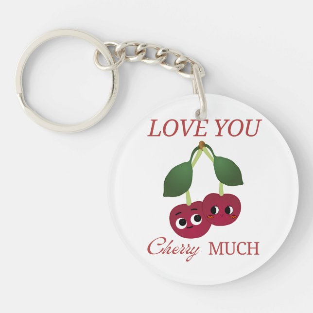 LLAVERO TE QUIERO CEREZA MUCHO (Frente)