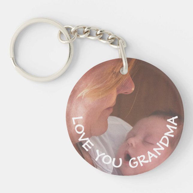 Llavero Te quiero foto personalizada de la abuela (Frente)