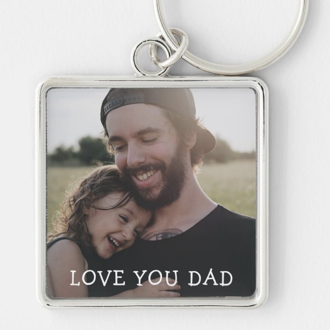 Llavero Te quiero papá, cadena de fotos personalizada (Frente)