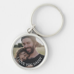 Llavero Te quiero papá, cadena de fotos personalizada
