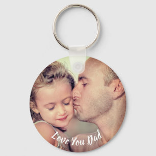 Llavero Te quiero, papá, texto de foto personalizado