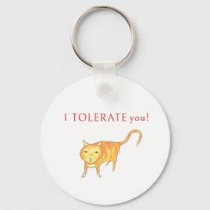 Llavero Te Soporto Gato Naranja Malhumorado Humor Gatuno