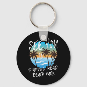 Llavero Te veo Diamond-head-beach-park Retro Vintage Oahu