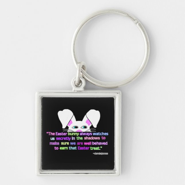 Llavero Te Veo, Easter Bunny Premium Square Key (Frente)