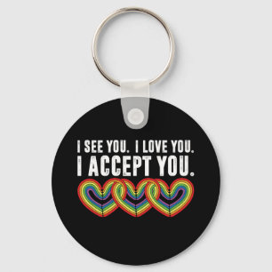 Llavero Te Veo Que Te Amo, Te Acepto, LGBTQ Arcoiris