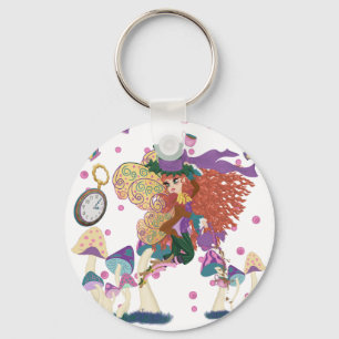 Llavero Tea Fiesta Fairy, Vintage Watch y champiñones