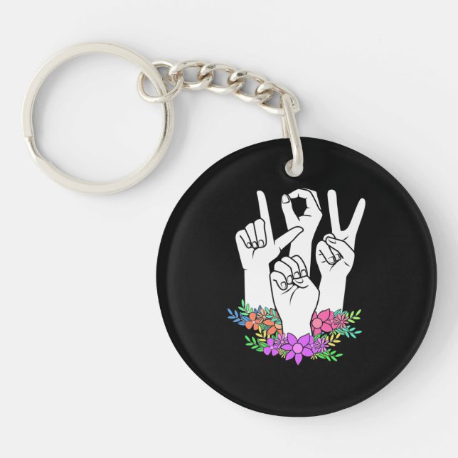Llavero Teacher ASL Hand Sign (Frente)