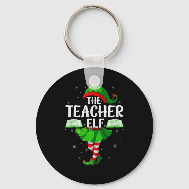 Llavero Teacher Elf Christmas Girls Women Elf Squad Xmas F (Anverso)