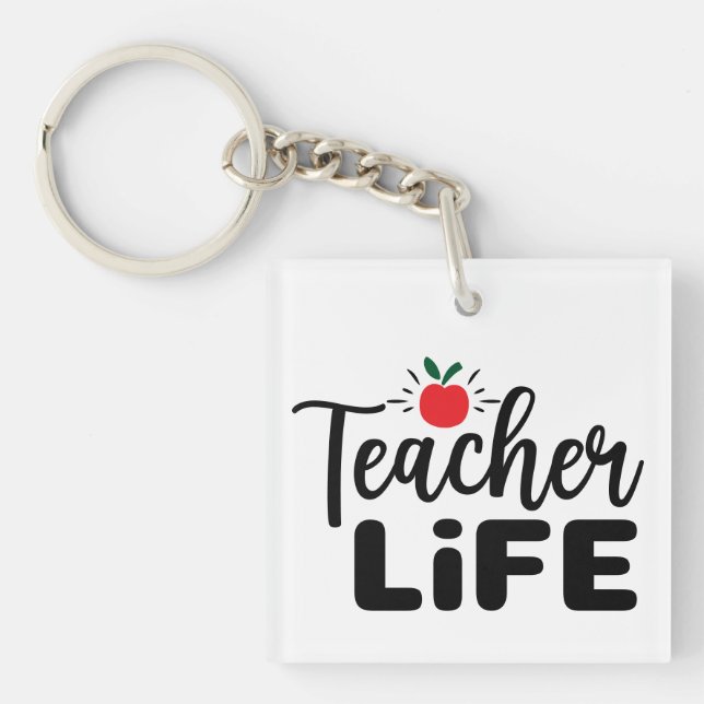 Llavero Teacher Life Wordart (Frente)