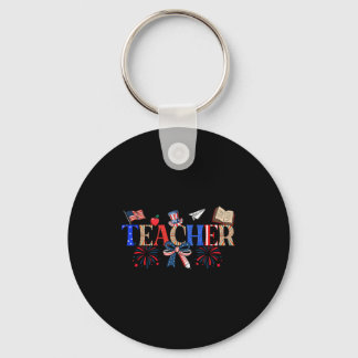 Llavero Teacher Patriotic 1776 Independence Day Design