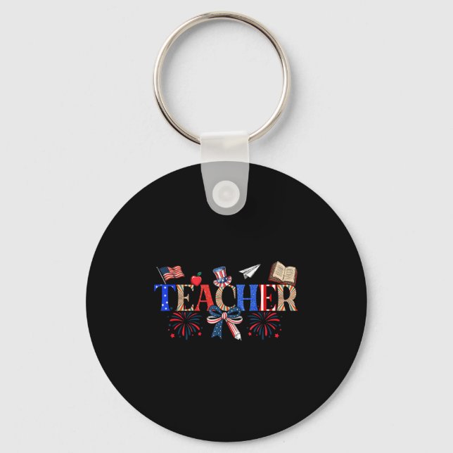 Llavero Teacher Patriotic 1776 Independence Day Design (Anverso)