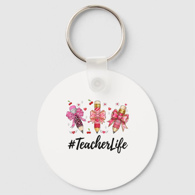 Llavero Teacher Valentine Coquette Bow Teacher Valentines  (Anverso)