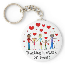 Teaching is a Work of Heart Keychain
