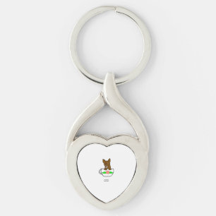 Llavero Teacup Chihuahua Twisted Heart Keychain