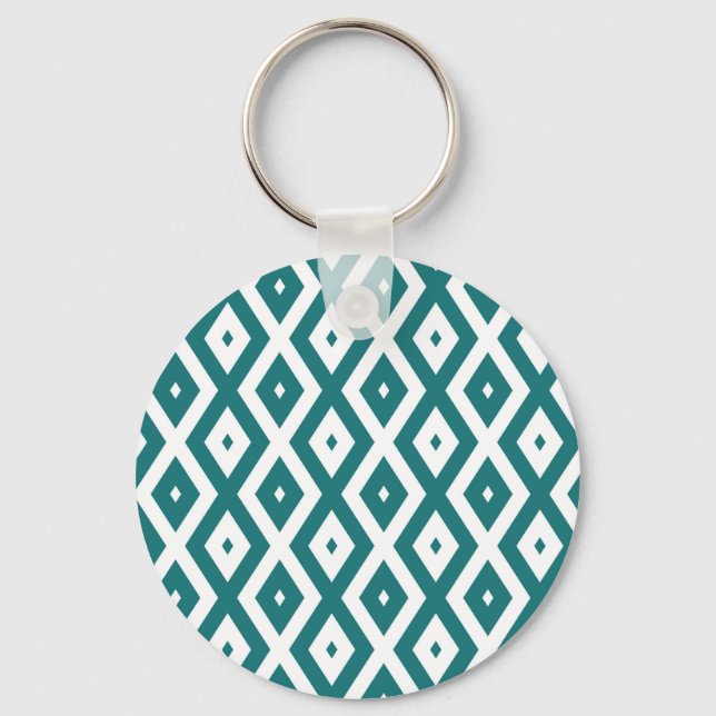 Llavero Teal and white diamond pattern (Anverso)