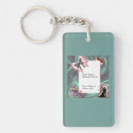 Llavero Teal & Blush Wedding Favor Keychain