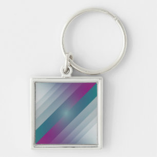 Llavero Teal magenta gray triangles