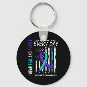 Llavero Teal Púrpura Alguien Que Extraño Conciencia Suicid