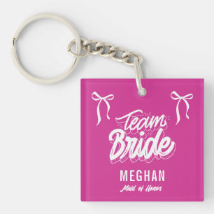 Llavero Team Bride Coquette Bow Bridesmaid Regalo