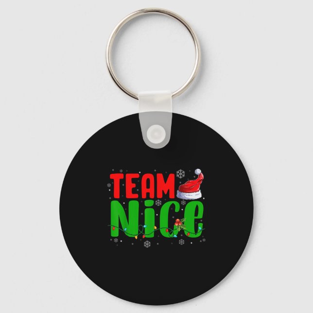 Llavero Team Naughty Nice Santa Hat Funny Christmas Matchi (Anverso)