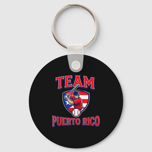 Llavero Team Puerto Rico Baseball Flag Patriotic  (Anverso)
