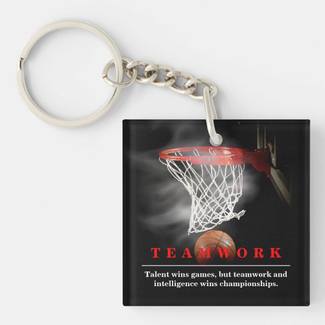 Llavero Teamwork Basketball Motivational Inspirational (Frente)