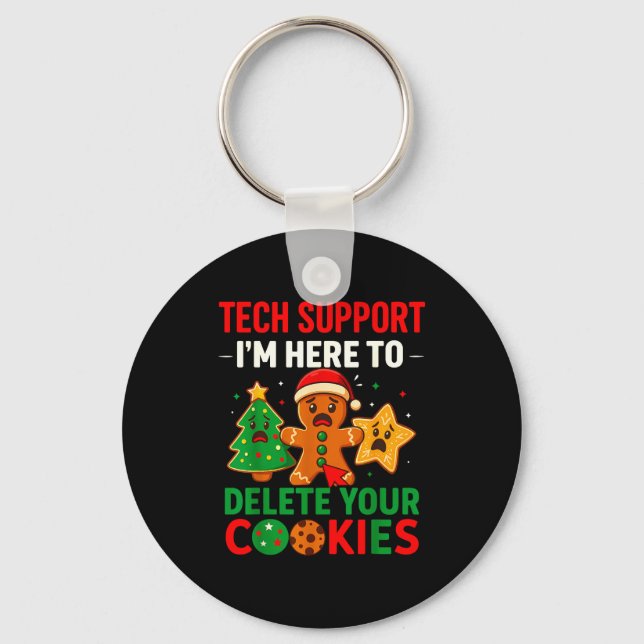 Llavero Tech Suprt Here To Delete Cookies Christmas Men Wo (Anverso)