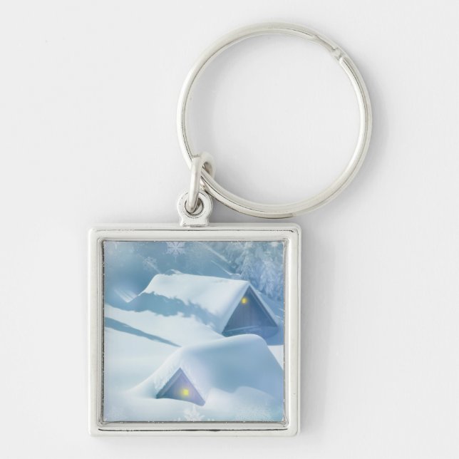 Llavero Techo de nieve en un bosque (Frente)