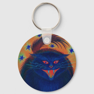 Llavero Tecla azul de gato asustado
