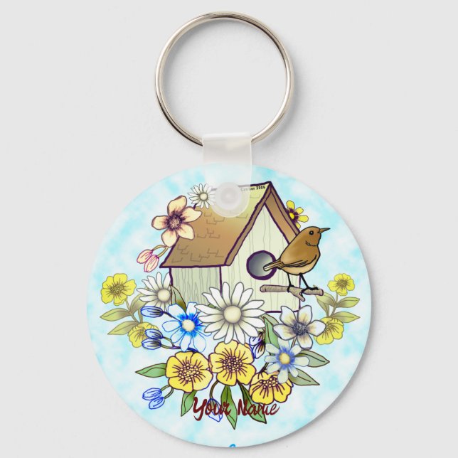 Llavero Tecla Birdhouse Wren (Anverso)