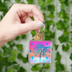 Llavero Tecla Crystal Tree Sunrise