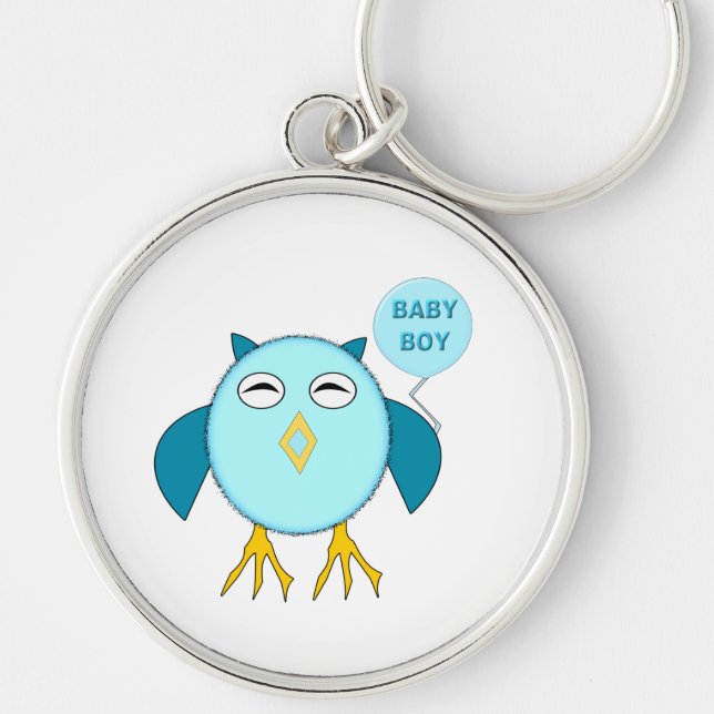 Llavero Tecla Cute Blue Baby Boy Owal (Frente)