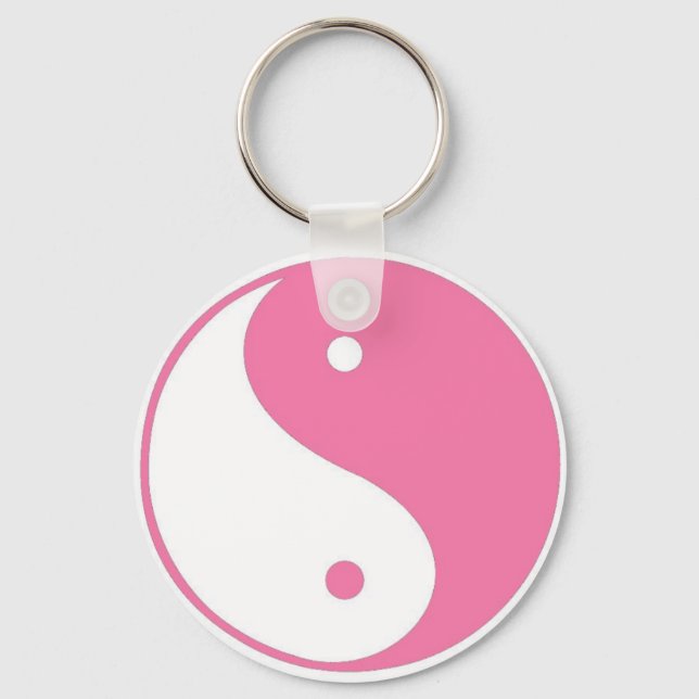 Llavero Tecla Cute Pink Yin Yang (Anverso)