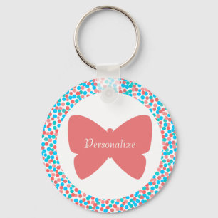 Llavero Tecla Cute Simple Butterfly Custom Name Keychain d