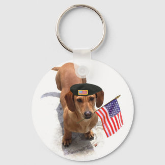 Llavero Tecla dachshund patriótica
