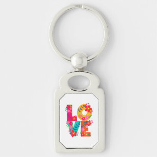Llavero Tecla de amor en arco iris