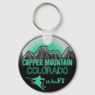 Llavero Tecla de arte verde azulado de Copper Mountain Col