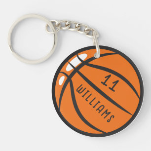 Llavero Tecla de baloncesto personalizada nombre y númer
