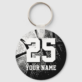 Llavero Tecla de baloncesto personalizada | nombre y númer