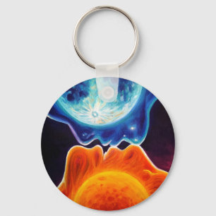 Llavero Tecla de besos de sol y luna