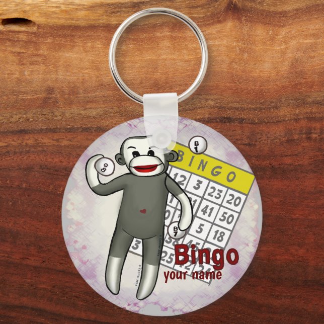 Llavero Tecla de Bingo de Mono Sock (Anverso)