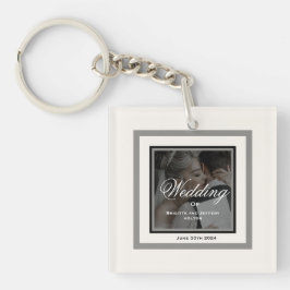 Llavero Tecla de boda blanco