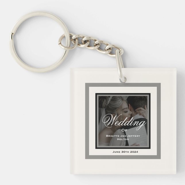 Llavero Tecla de boda blanco (Frente)