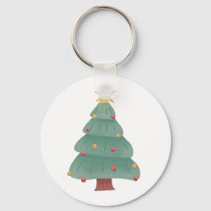 Llavero Tecla de botón de árbol de Navidad
