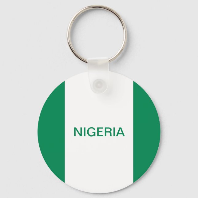 Llavero Tecla de botón de bandera de Nigeria (Anverso)