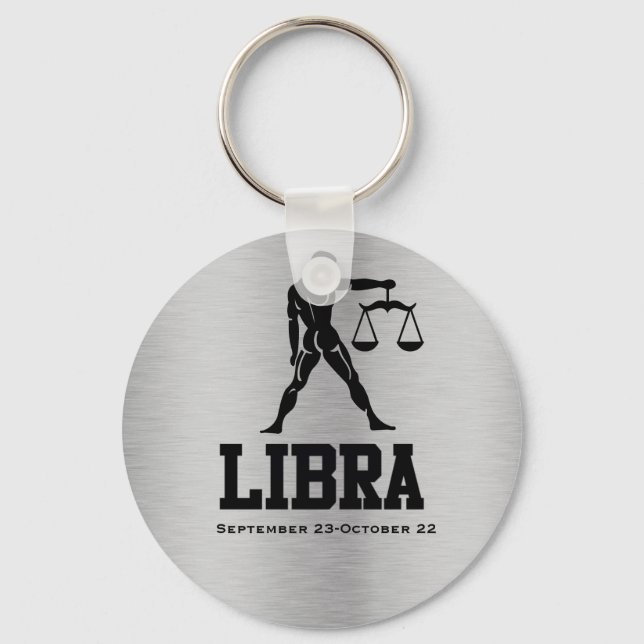 Llavero Tecla de botón Libra Zodiac (Anverso)