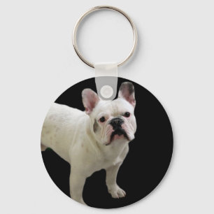 Llavero Tecla de Bulldog en francés blanco