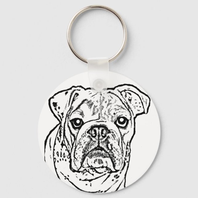 Llavero Tecla de bulldog en inglés (Anverso)